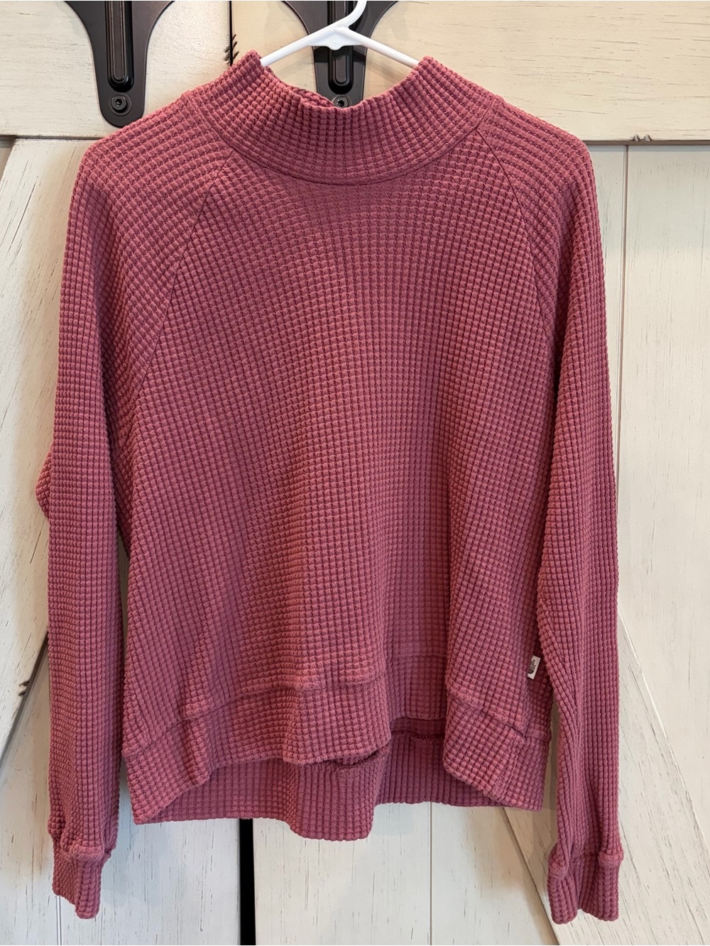 The North Face Waffle Mock-Neck Pullover - Dusty Rose Size Medium